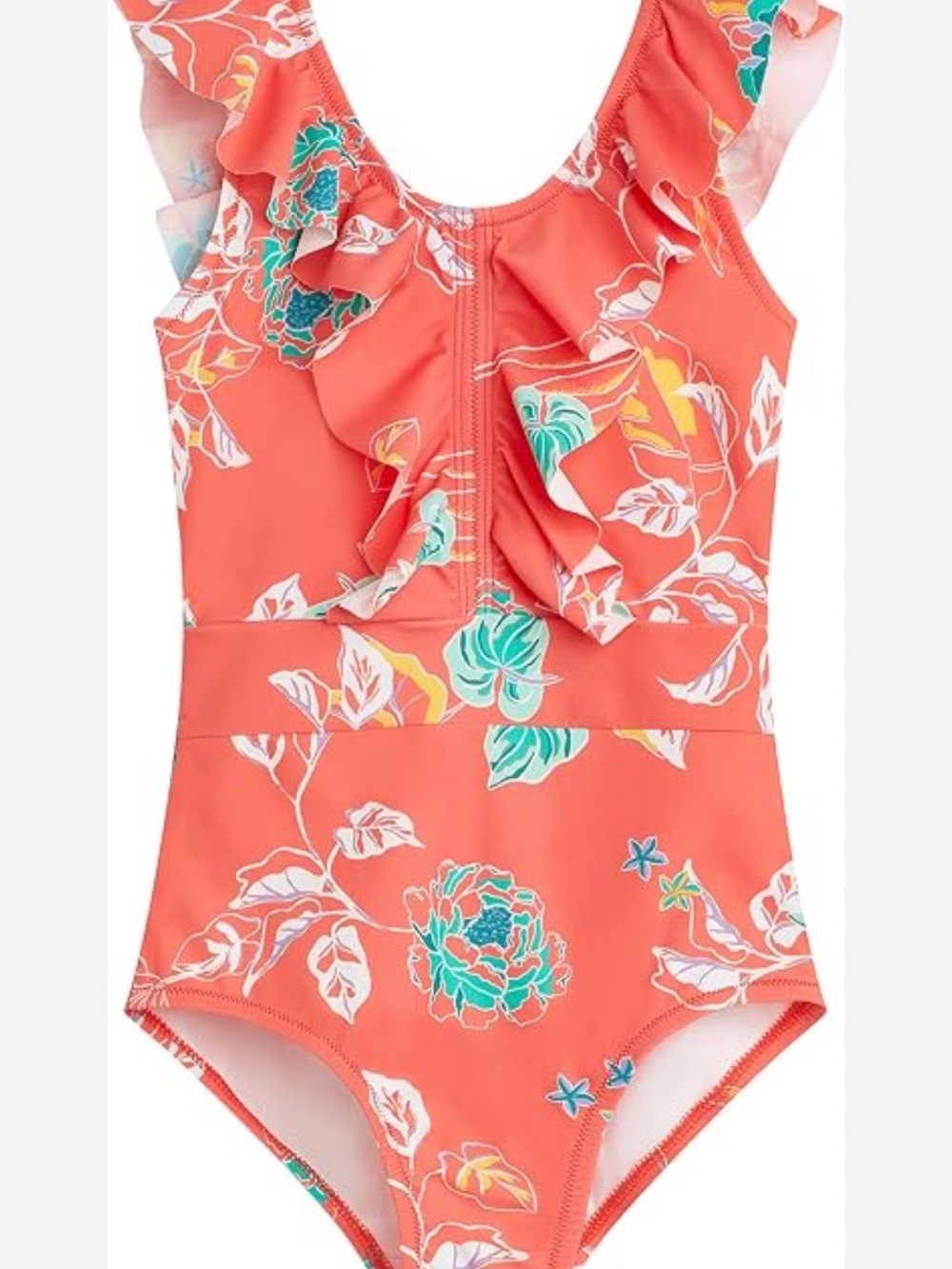🌴🌴Kanu Surf Coral Floral Ruffle One-Piece Swimsuit